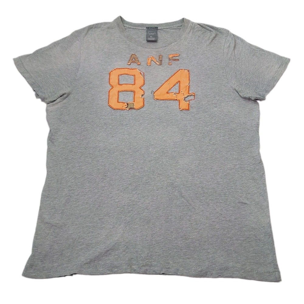 Vtg Abercrombie Fitch Muscle ANF 84 Embroidered Y2K Men T-Shirt XL Distressed